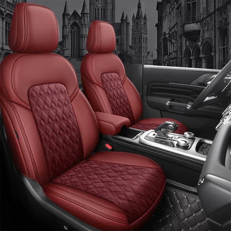 Custom Alcantara Leather Mixed Car Seat Cover For 2015-2024 Mustang Full Coverage for 2015-2022 Ford Mustang Convertible