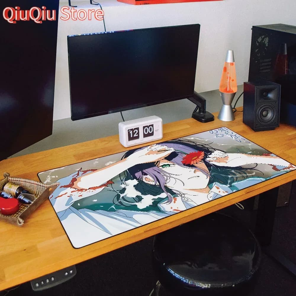 Chainsaw Man Anime Reze Arc Mouse Pad Tappetino da scrivania grande Tastiera ergonomica da ufficio in gomma PC antiscivolo Anti-caduta Casa personalizzata