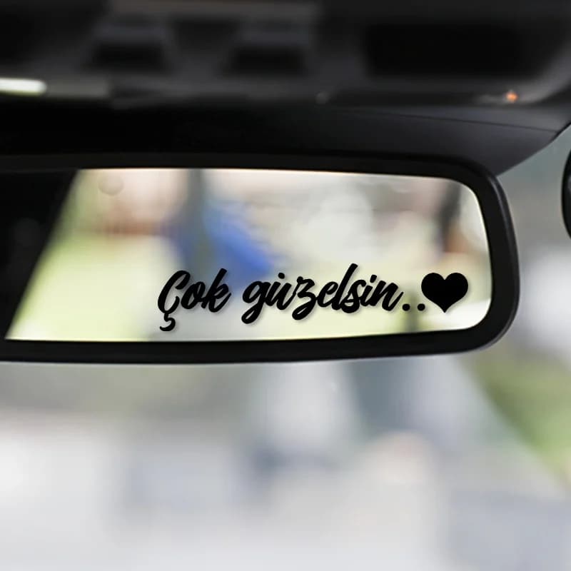 Decals for Car Mirror Laptop Luggage Decor3Pcs/Set Turkish Quote Heart Pattern Waterproof Stickers