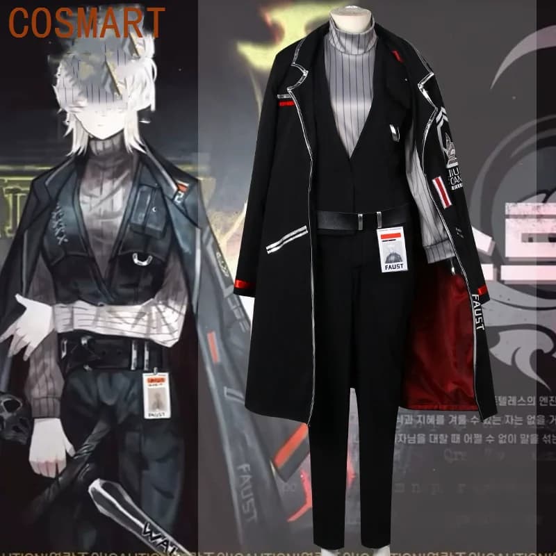 COSMART Limbus Company Cos Hong Lu Faust Costume cosplay uniforme nero Cos Gioco Anime Uniforme da festa Hallowen Gioca a vestiti di ruolo