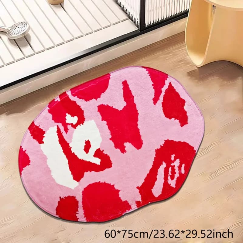 Tappetino da bagno irregolare rosa VIKAMA, tappeto morbido antiscivolo, decorazione per la casa, bagno, doccia