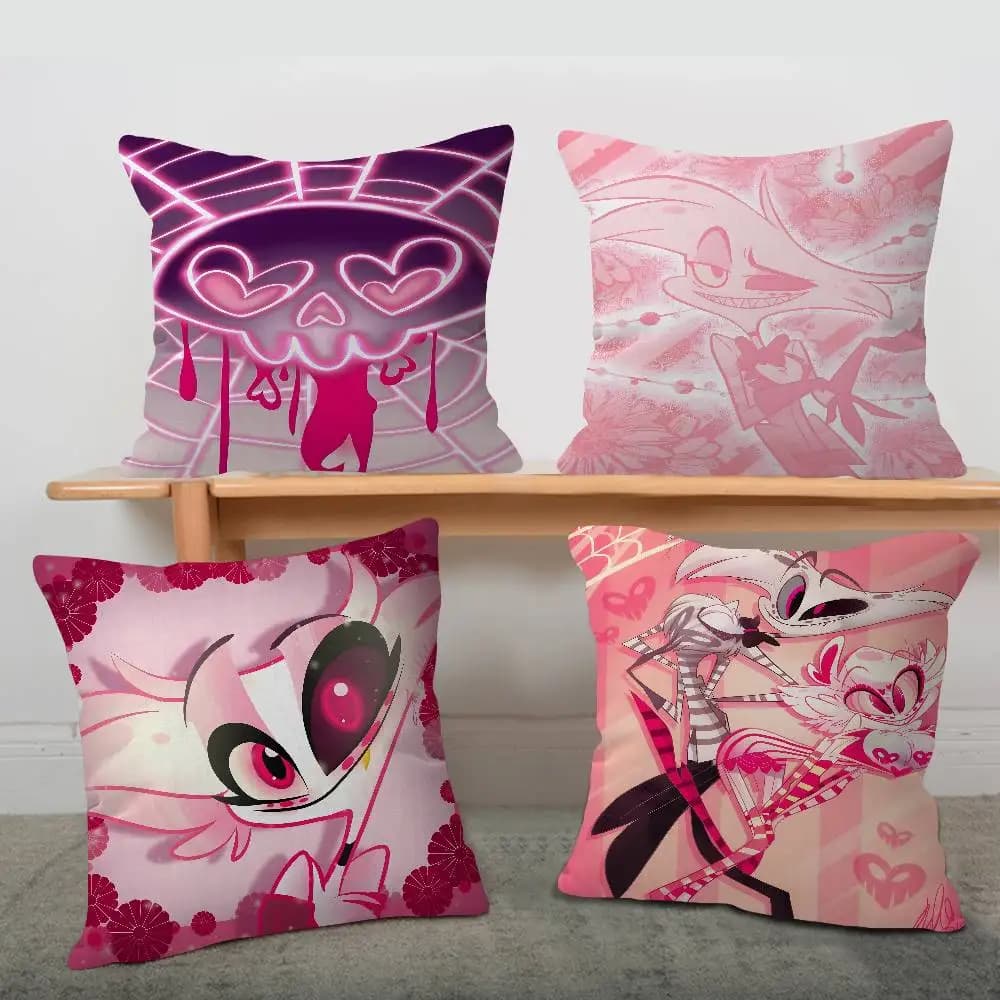 Fodera per cuscino Anime H-Hazbin H-Hotel Angel Dust, federa decorativa personalizzata per divano e casa