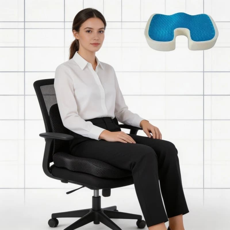 Cuscino per Seduta Ergonomico in Memory Foam per Emorroidi, per Sedia da Ufficio, Comfort per Lunghe Sedute, per Studenti e Uso Domestico/Ufficio