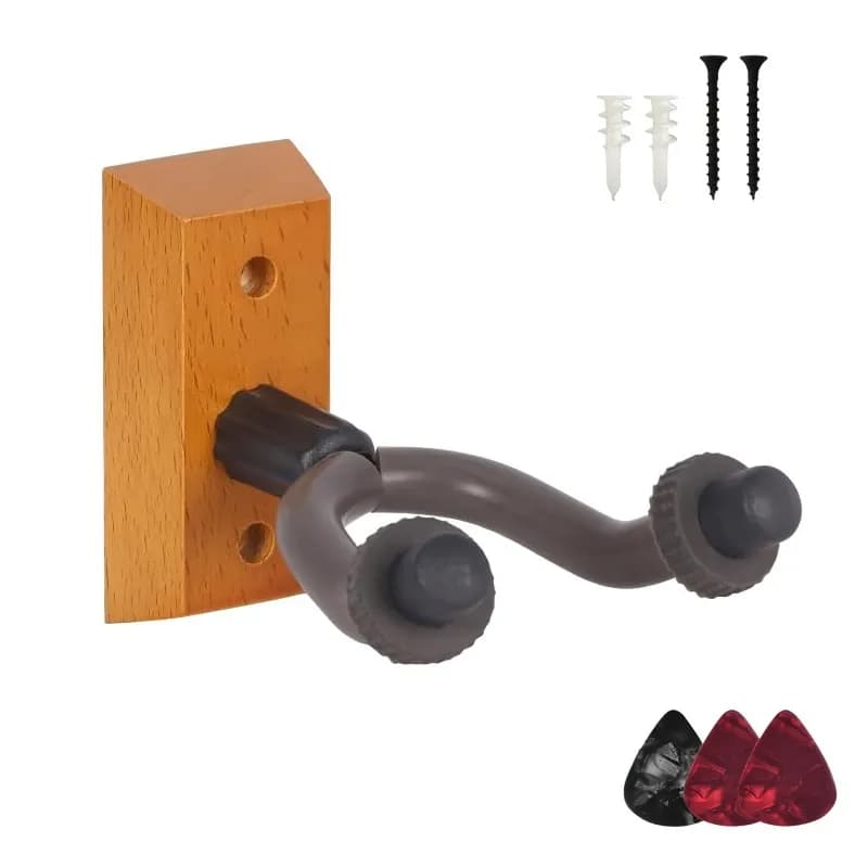 Guitar Wall Hanger Wooden Base Guitar Hanger Picks Non-slip Storage Hook for Acoustic Electric Guitar Bass Ukulele Violin Stand