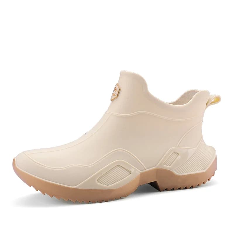 Stivali da pioggia impermeabili da uomo e da donna, corti, piatti, alla moda, scarpe casual da lavoro all'aperto, scarpe da chef, stivali da pioggia
