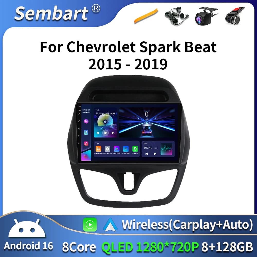 Per Chevrolet Spark Beat 2015-2020 Android 16 Carplay Auto Car Radio Multimedia Video Player di Navigazione GPS 2din Audio Stereo BT