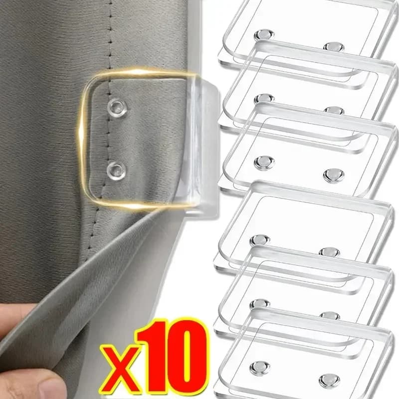 2/10PCS Clip per tende da doccia Non punzonatura Gancio per tende antivento Traceless Ombreggiatura Bordo in tessuto Adesivo fisso Accessori per il bagno