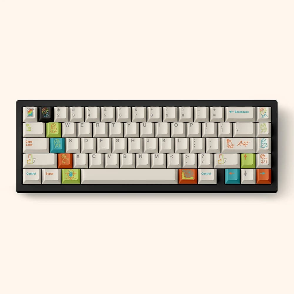 FBB Keycap Artista R2 Sublimazione PBT Addensato Bianco Latteo Personalizzato Tastiera Meccanica Ragazza Minimalista