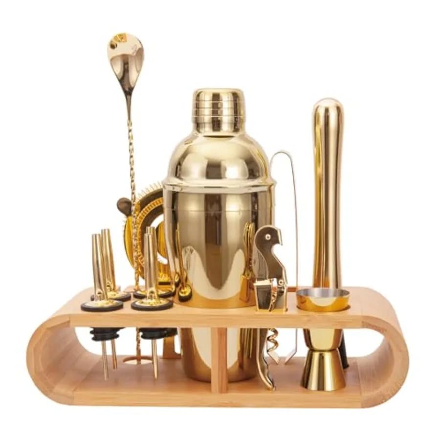 Set da Cocktail 12 Pezzi, Kit da Barman 18.6 oz per Bar Domestico, Set per Mixology con Cucchiaio, Jigger, Colino e Supporto, Regalo per Amanti dei Cocktail
