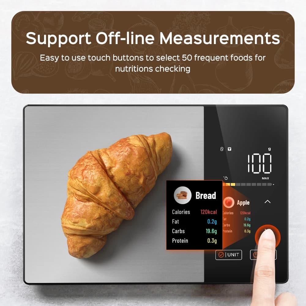 Intelligent Kitchen Balance with Mobile App Connection for Calories, Fitness, Weight Loss and Body Management