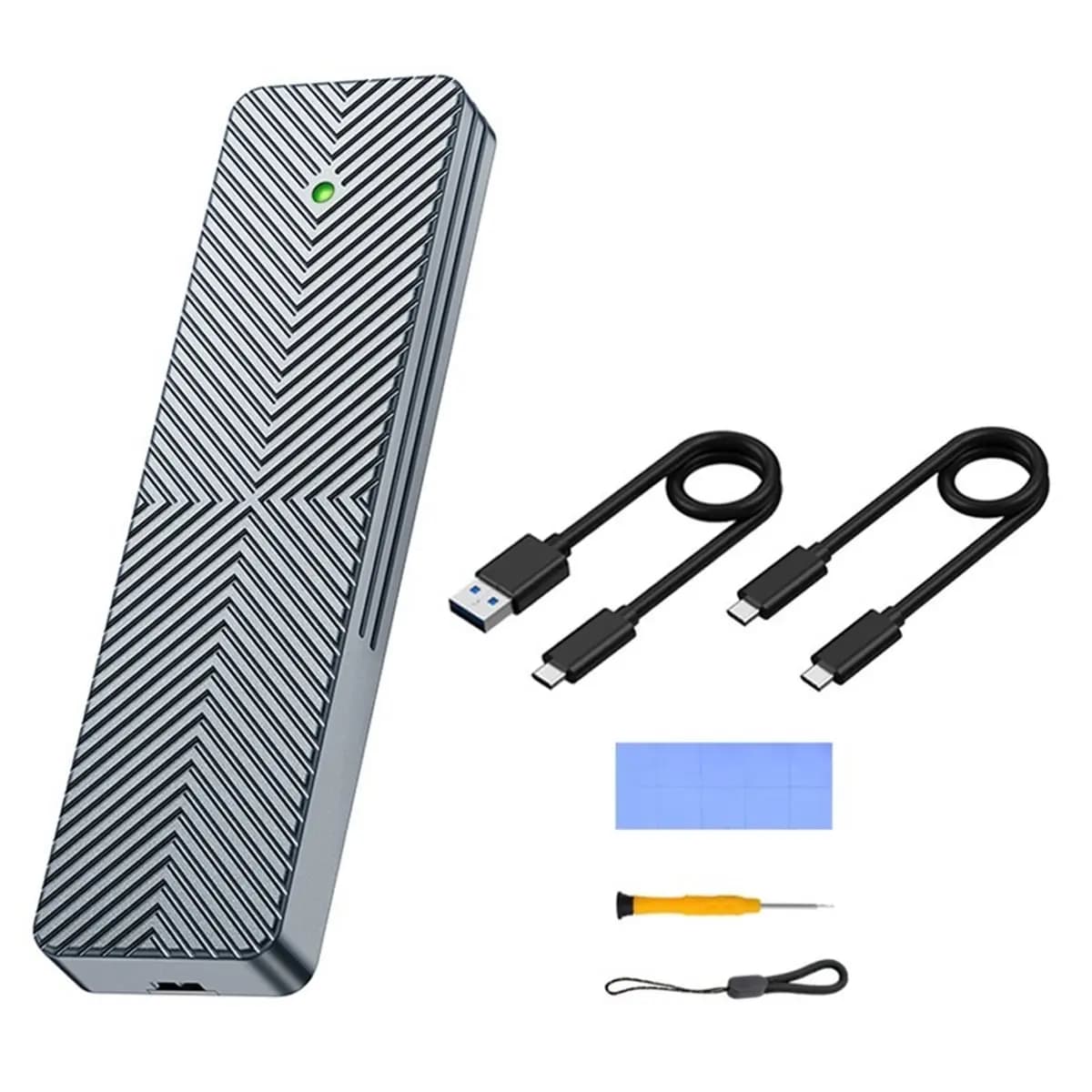 Scatola per disco rigido mobile a stato solido M.2 Scatola esterna NVMe/NGFF a doppio protocollo da 10 Gbps Custodia SSD USB3.2 M.2