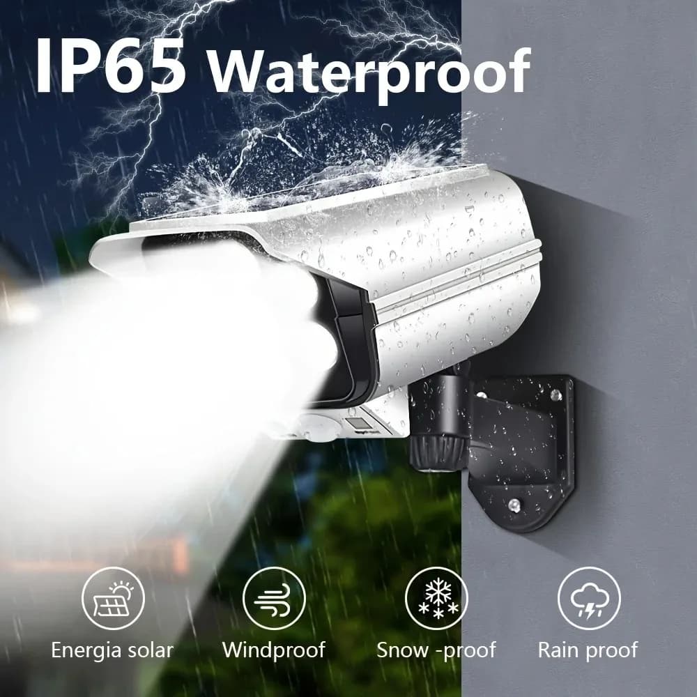 High Simulation Camera Solar Lights 2000 lum 77 LED Outdoor Motion Sensor Wall Light 3 Modes Lighting for garage doors