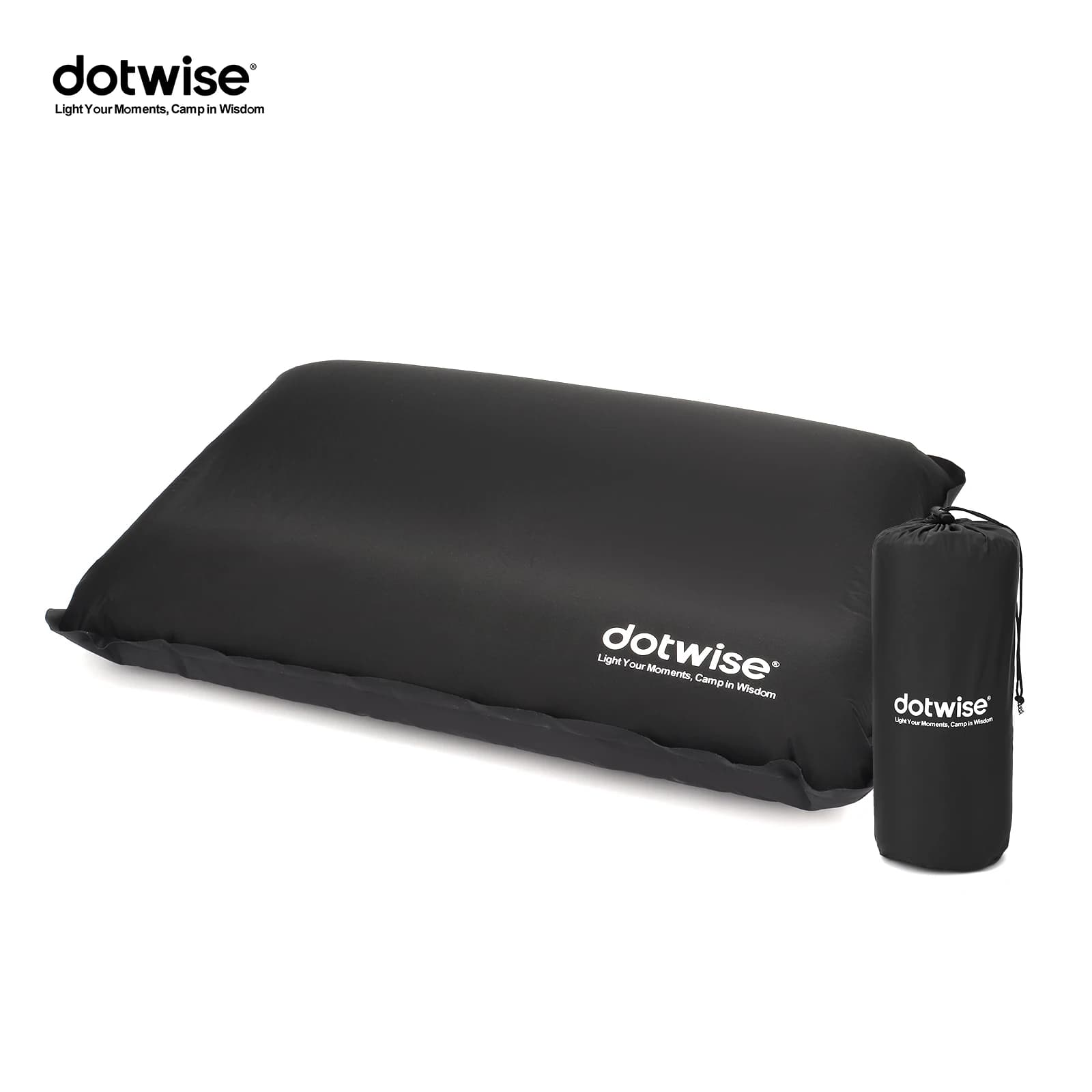 DOTWISE Automatic Inflatable Pillow 3D sponge pillow Portable Camping Pillow for Outdoor travel office nap with StorageBag