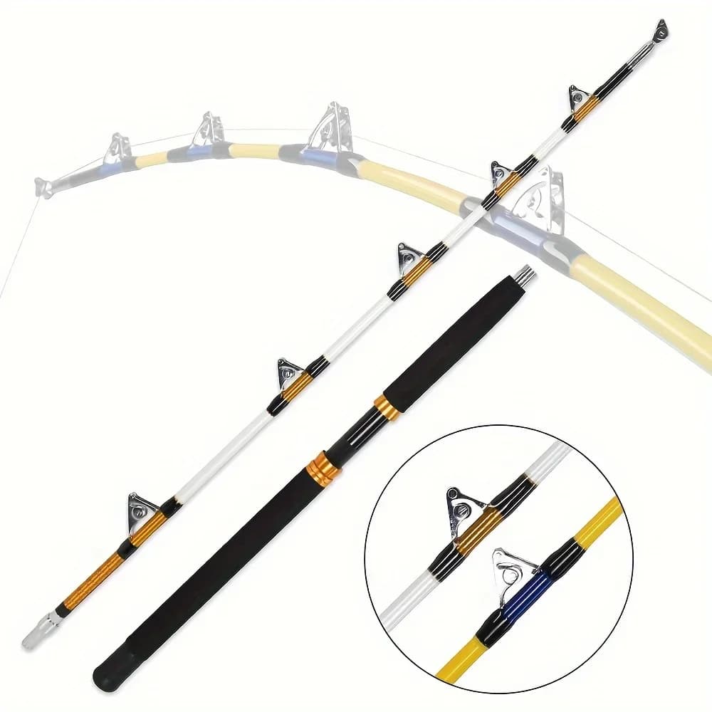 Canna da Pesca a Traina KEEHOME 2 Sezioni per Acqua Salata, Canna da Pesca Convenzionale per Barca con Impugnatura Dritta e Rullo, 6'0"/180cm 100-200lbs