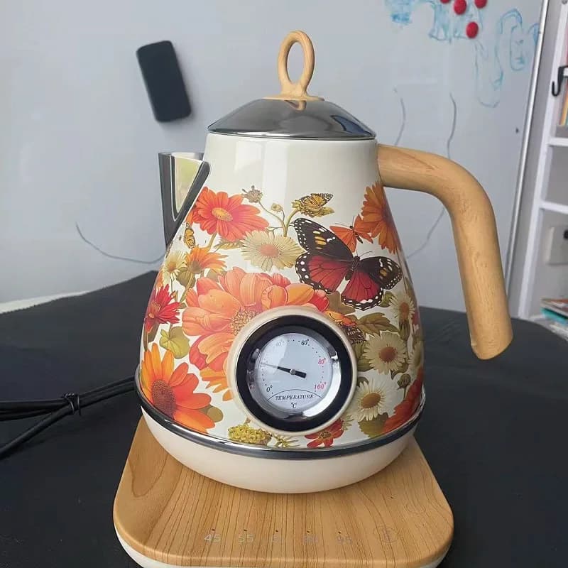 Bollitore Elettrico 1.7L con Controllo della Temperatura, Bottiglia per Acqua Calda in Acciaio Inox con Display della Temperatura, Teiera