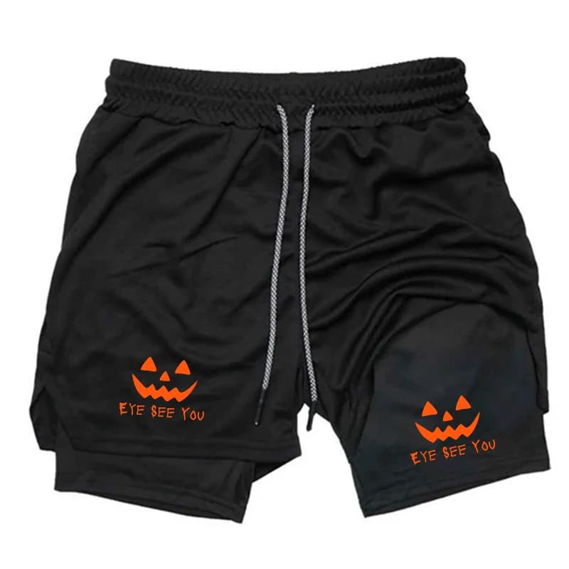 Cycling Mens Double-Layer Casual Sports Breathable Running Training 2-in-1 Shorts Harajuku Comfortable Exercise Physical Fitness