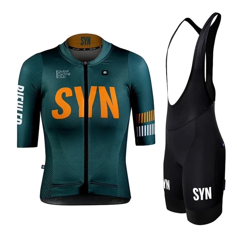 Summer cycling set Synful Pro Team Women's short sleeves and shorts with straps Professional racing bike clothing 2024 Mountain Bike