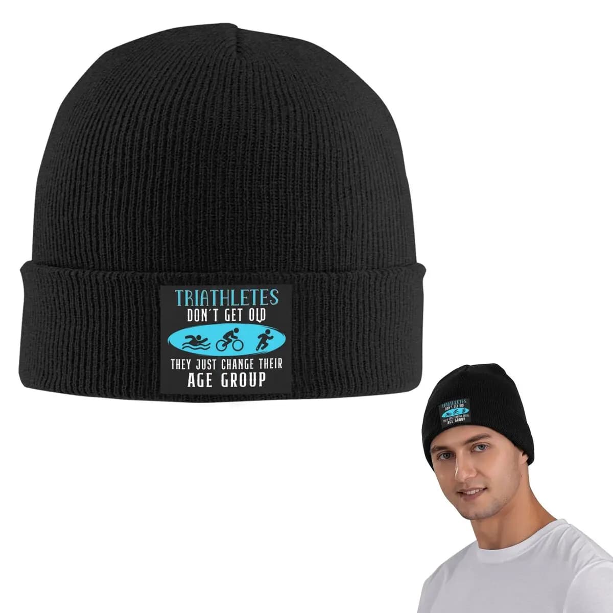 Triathlon Nuoto Cycling Racing Hot knitted cap Fashion Autunno Winter Outdoor caps Hats for men Woman Adult
