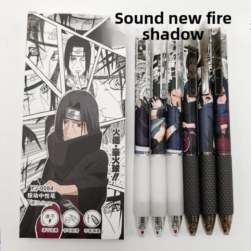 Penna Gel Anime Naruto con Stampa di Personaggi Cartoon, Inchiostro ad Asciugatura Rapida, Punta Retrattile da 0,5mm per Scuola e Ufficio, Vendita all'Ingrosso
