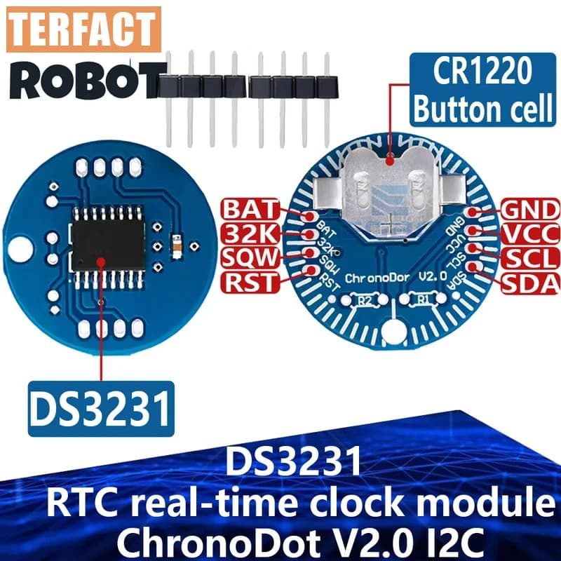 RTC DS3231 ChronoDot V2.0 I2C Real Time Clock Module for Memory, DS3231 Module for Raspberry Pi and Arduino (1-10 Pieces)