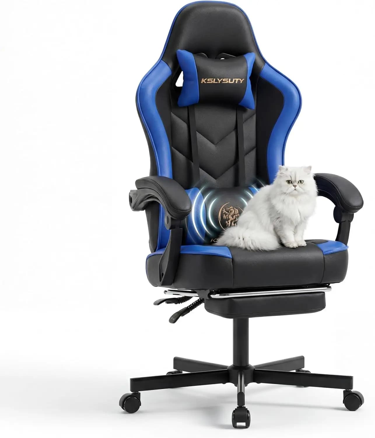 Sedia da Gaming per Computer - Sedia da Ufficio Ergonomica con Schienale Alto, Poggiapiedi e Supporto Lombare