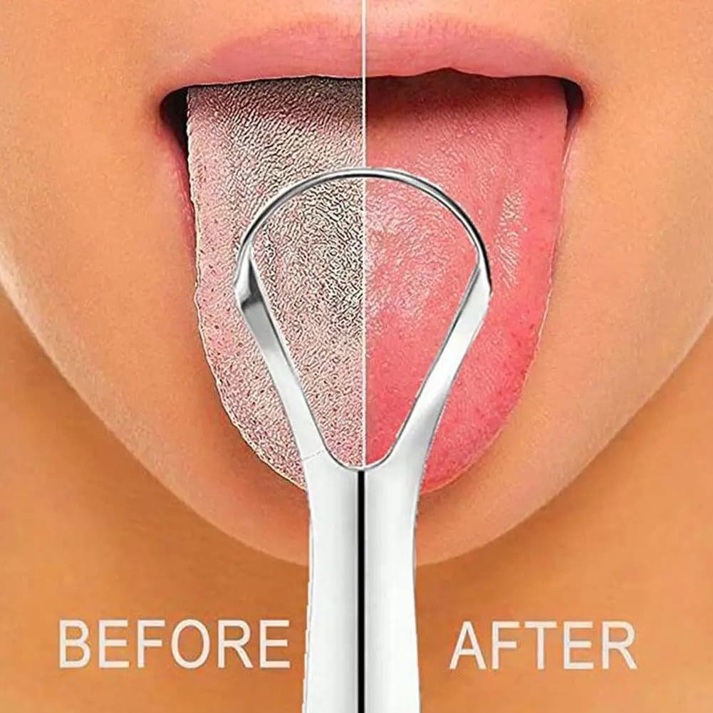 1 pcs portable single layer scraper for tongue reusable stainless steel mouth oral brush scraper for tongue fresh breath creator