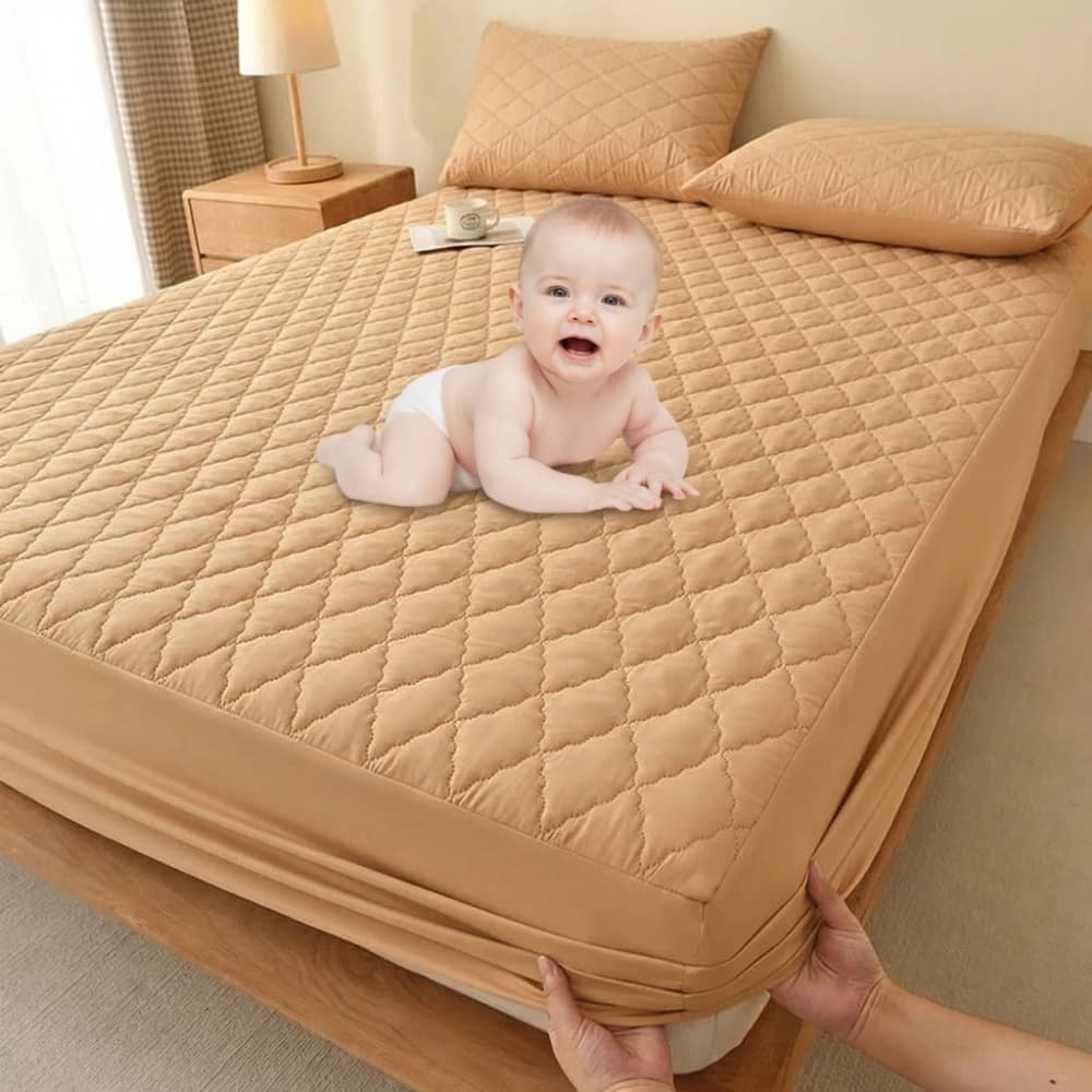 Black often waterproof quilted ceiling with elasticated corners for double and king size bed