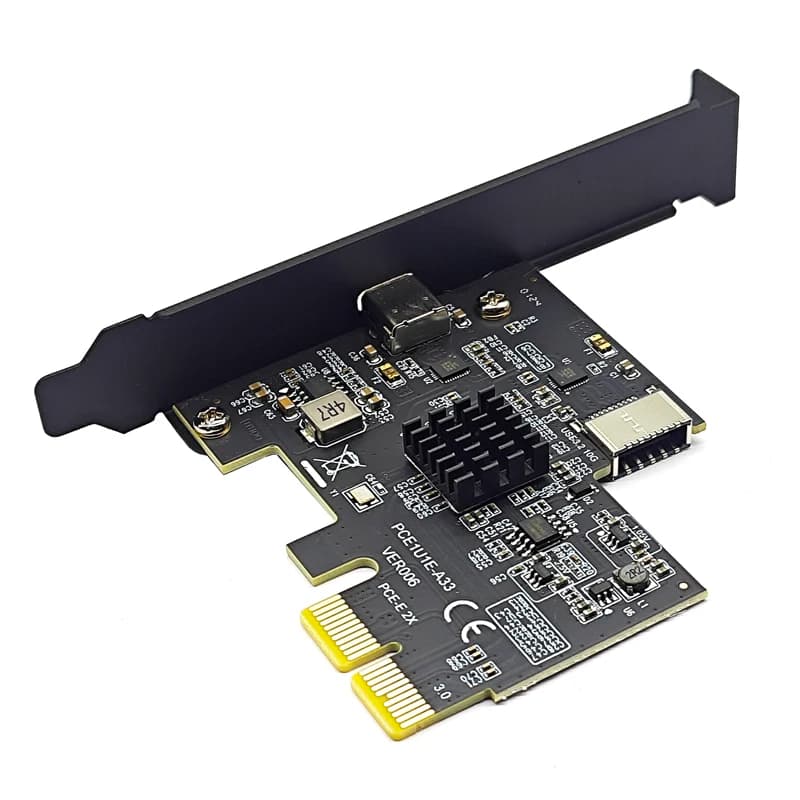 USB3.2 GEN2 10Gbps ASM3142 PCI Express X2 chip to Type-E + Type-C expansion card PCI-E to USB-C adapter Add to desktop cards