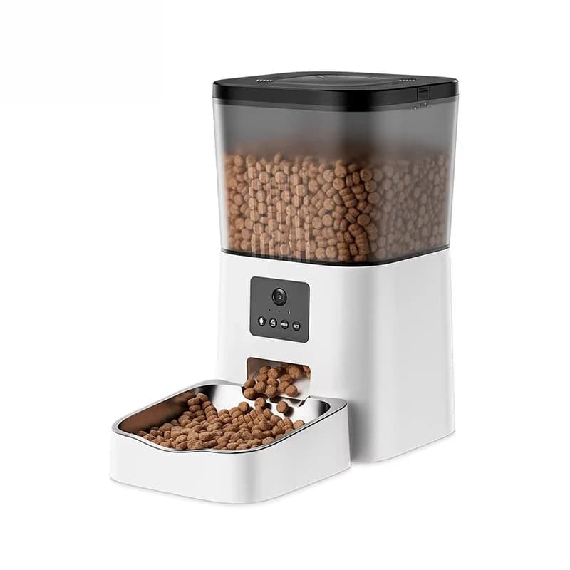 Smart 4L Alimentatore automatico per animali domestici Video citofono vocale Dispenser di cibo per gatti ecologico Ciotola per cani Telefono cellulare