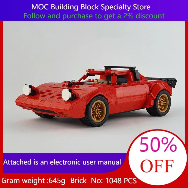 Building Block Model 1048 Parts Red Supercar Classic Sports Car Toy For Boys Adults Collection Birthday Gift
