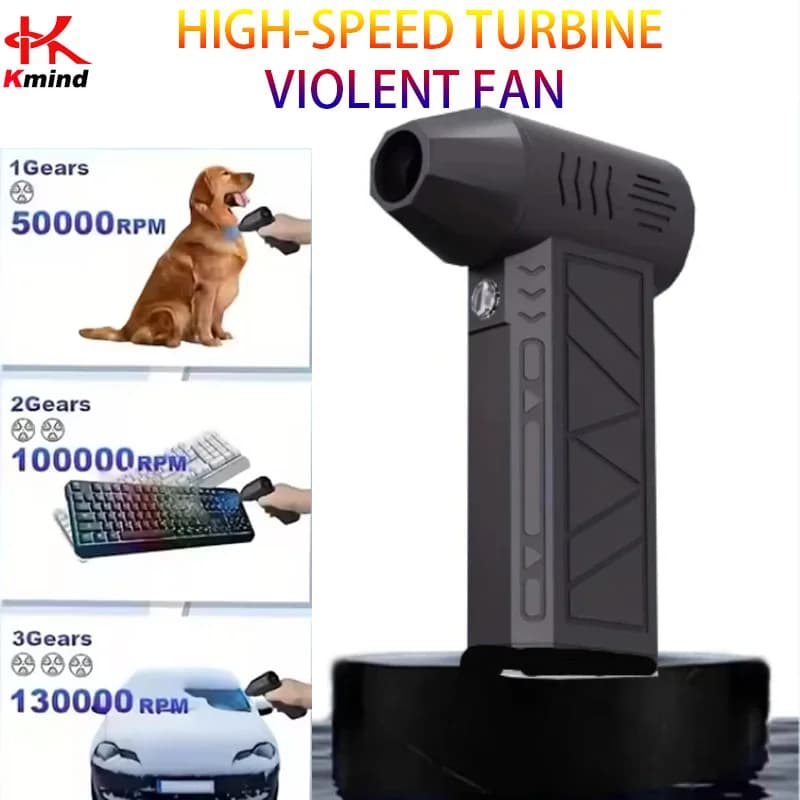 X6 Pro Ventilatore a getto portatile Turbo Vento forte Luce LED ricaricabile USB portatile per la pulizia della polvere del computer, auto, raffreddamento esterno