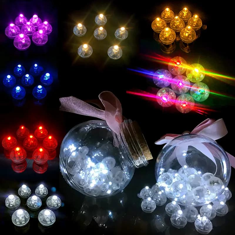 10 Pezzi Mini Luci LED per Palloncini, Lampade Colorate Lampeggianti per Decorazioni Natalizie e Matrimoni