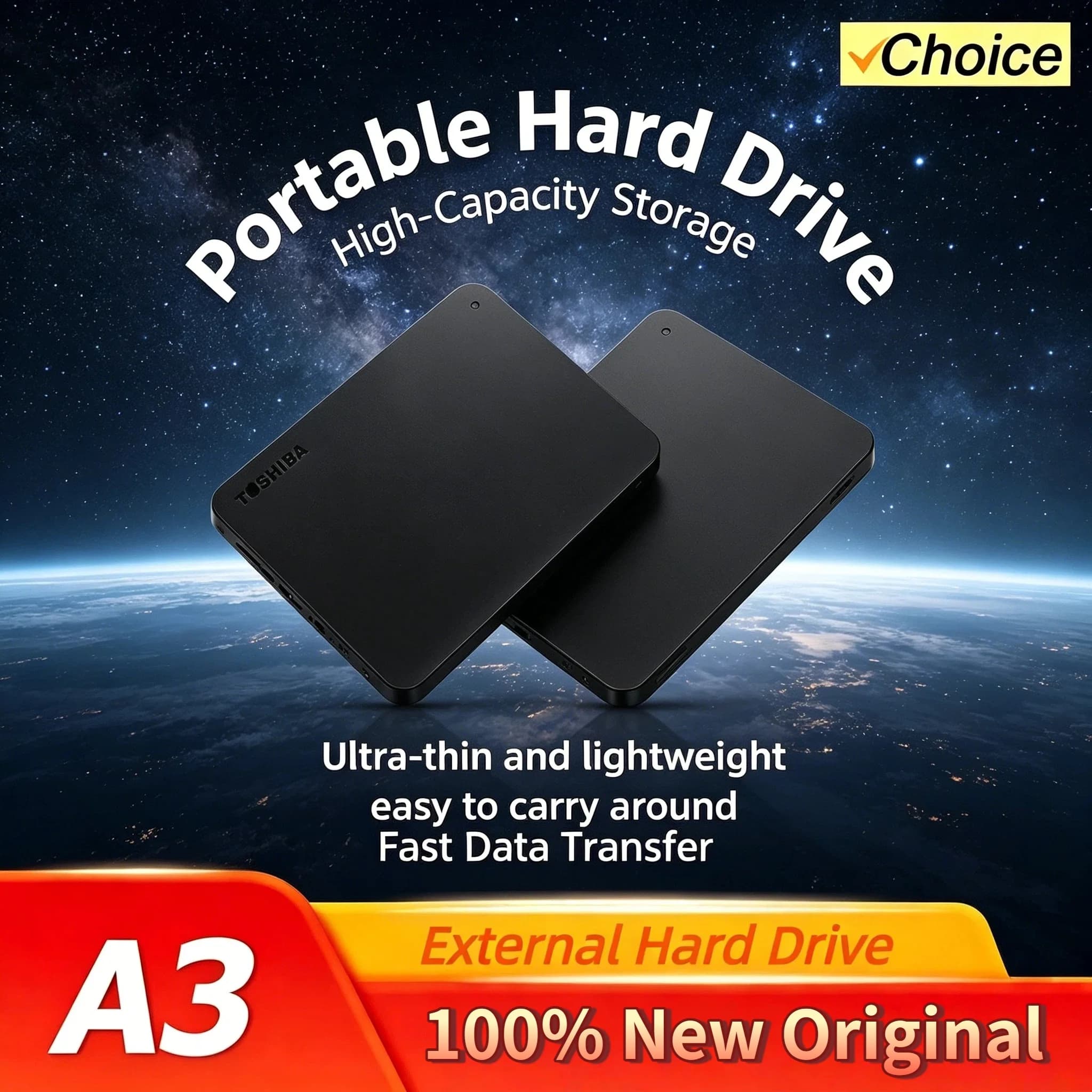 500GB 1TB 2TB For Toshiba OEM A3 Expansion USB3.0 External HDD 2.5 Inch Portable Hard Disk Drive Box Storage Compact Pro 4K