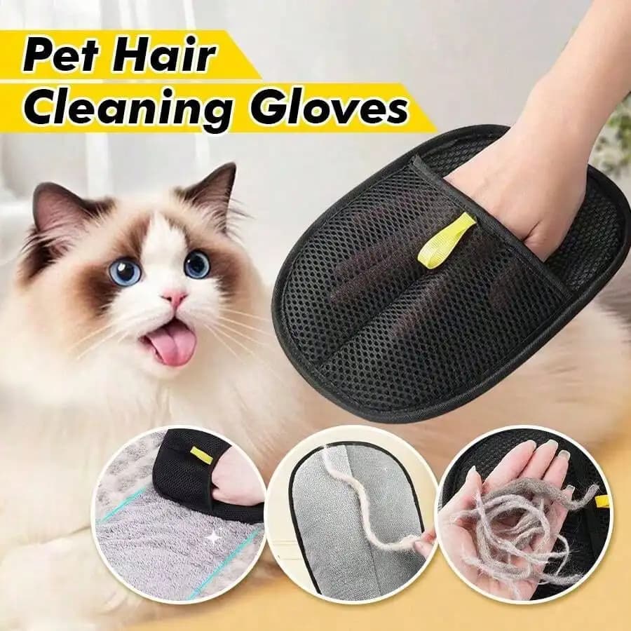 Reusable Pet Hair Remover Gloves, Double-Sided Dog Grooming Gloves, Can Remove Pet Hair From Carpets, Sofas, Pet Beds, Cat Trees, Furniture, Clothing, And More