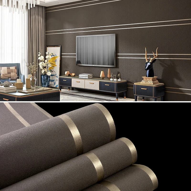 Modern 3D wallpaper simple striped pattern living room TV background decorations for home fabric Non-woven wall sticker Non self-adhesive