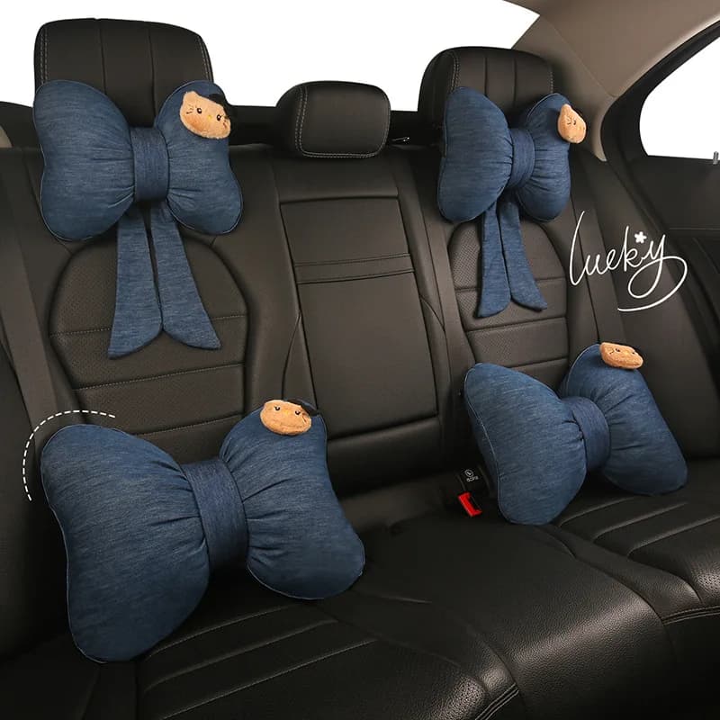 Cuscino Poggiatesta e Supporto Lombare per Auto Sanrio Hello Kitty, in Tessuto Morbido e Traspirante, Universale per Sedili Auto