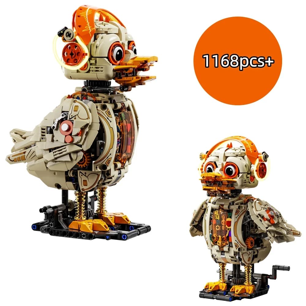 MOC Anatra Meccanica Illuminata con Blocchi da Costruzione, Funziona con Motore e Telecomando, Decorazione Creativa, Regalo per Ragazzi e Ragazze, 1168 Pezzi