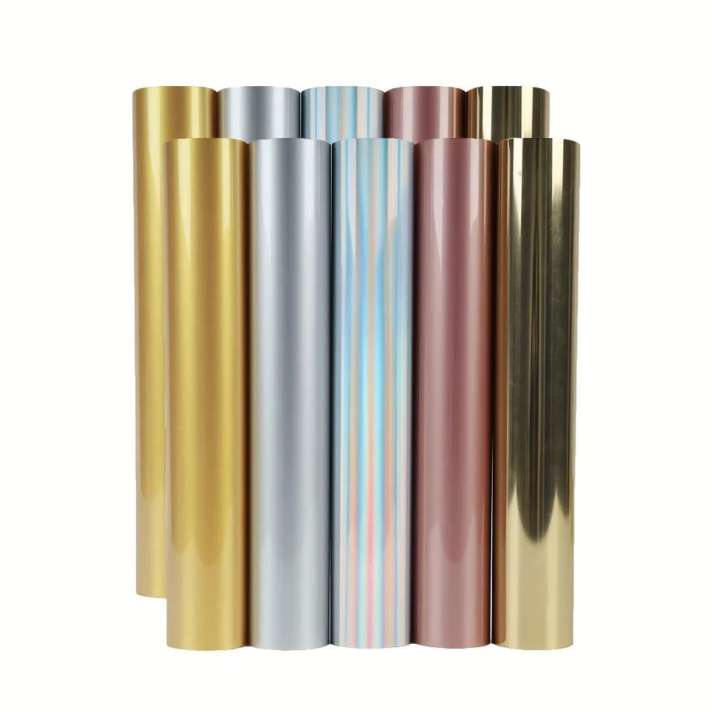 12" x 10ft PU Soft Metal HTV Vinyl, guangyintong Heat Transfer Vinyl for T Shirt, Iron On Vinyl For All Cutter Machine
