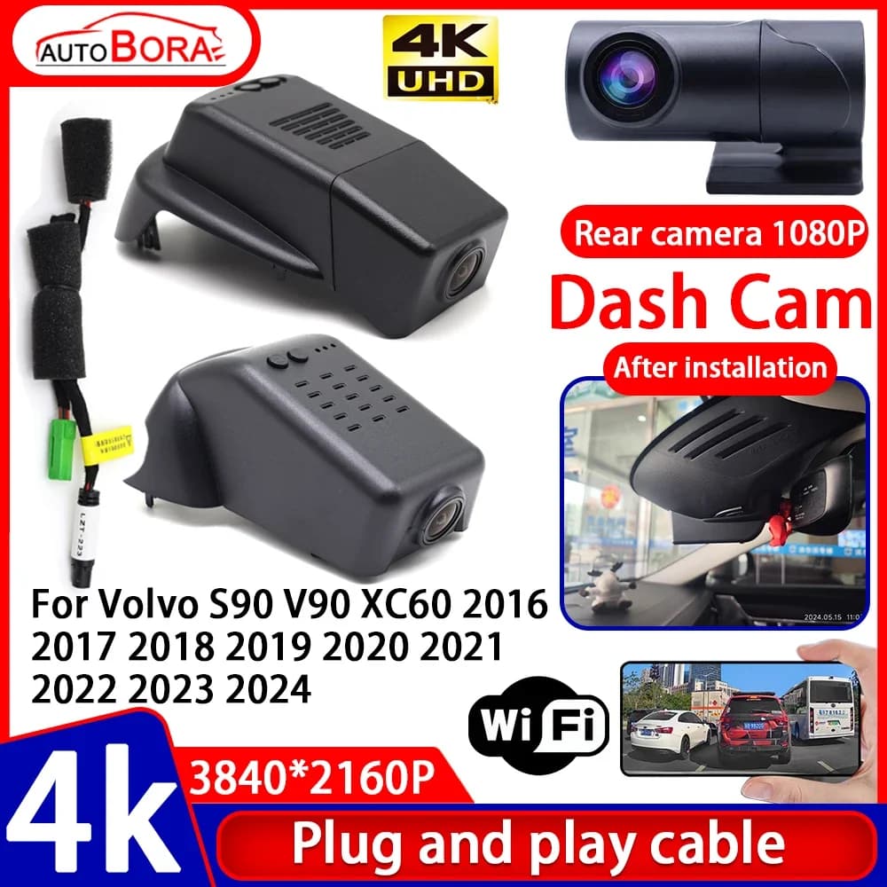 Videoregistratore Night Visio 4K Plug and Play Car DVR Dash Cam per Volvo S90 V90 XC60 2016 2017 2018 2019 2020 2021 2022 2023 2024