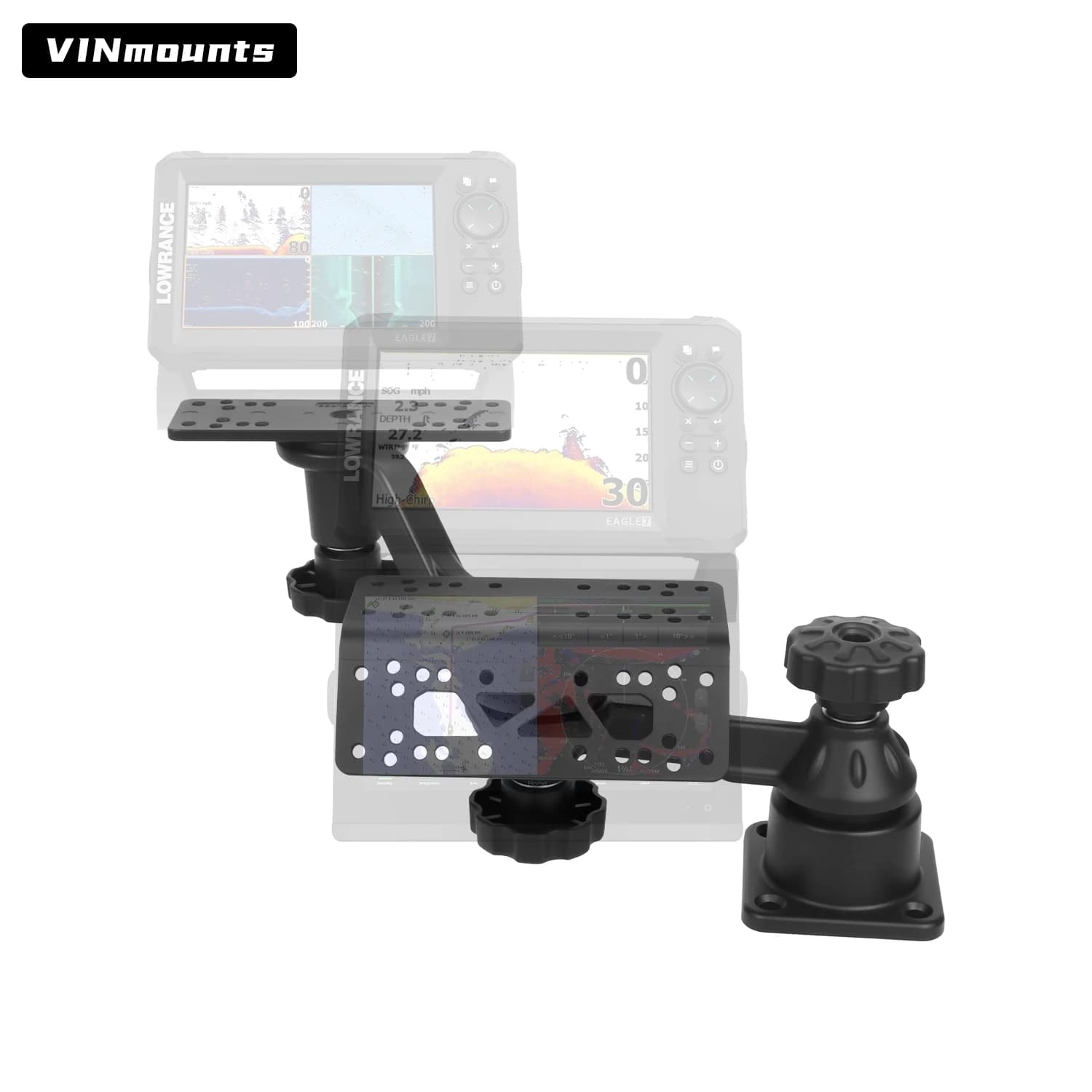VINmounts, compatible with triple-screen 6-inch marine electronics mounts,adjustable aluminum monitor stand, suitable for Garmin