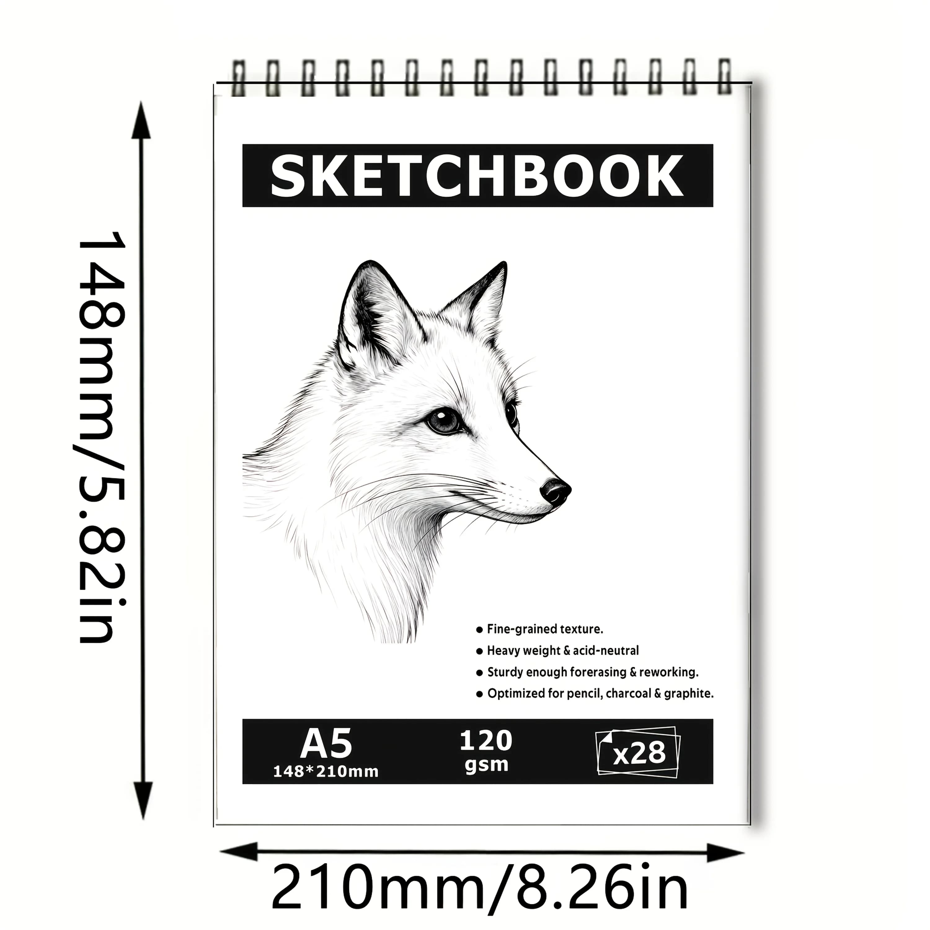 Large A4/A5 Spiral-Bound Art Sketchbook wip — Heavy-Duty Artist Drawing Book, Suitable for Pencil, Pen, and Marker Use — Especially Ideal for Pencil, Charcoal, and Pastel Drawing — Suitable for All Artists, Students, and Hobbyists (Ideal Art Gift)