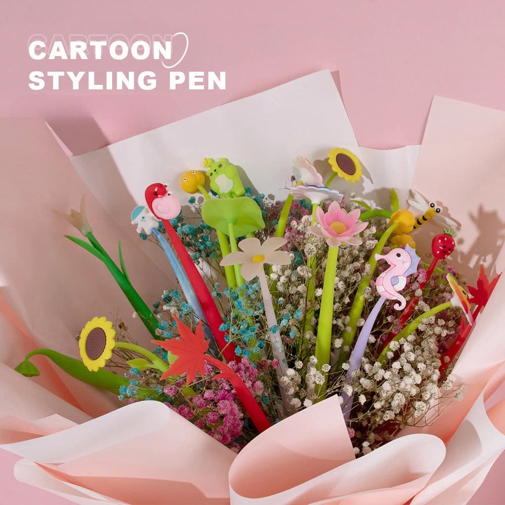 20 Pz/lotto Creativo Carino Scuotendo Penna Gel Kawaii Verdura Frutta Silicone Penne Morbide Studente Penna di Decompressione di Cancelleria Scolastica