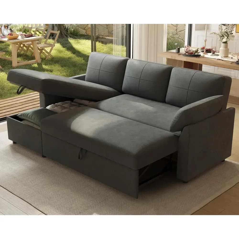 85 Modern Sofa Couches for Living Room, 3 Seater Sofa, Natural Linen Deep Seat Sofa with Upholstered CushionampDetachable Cover