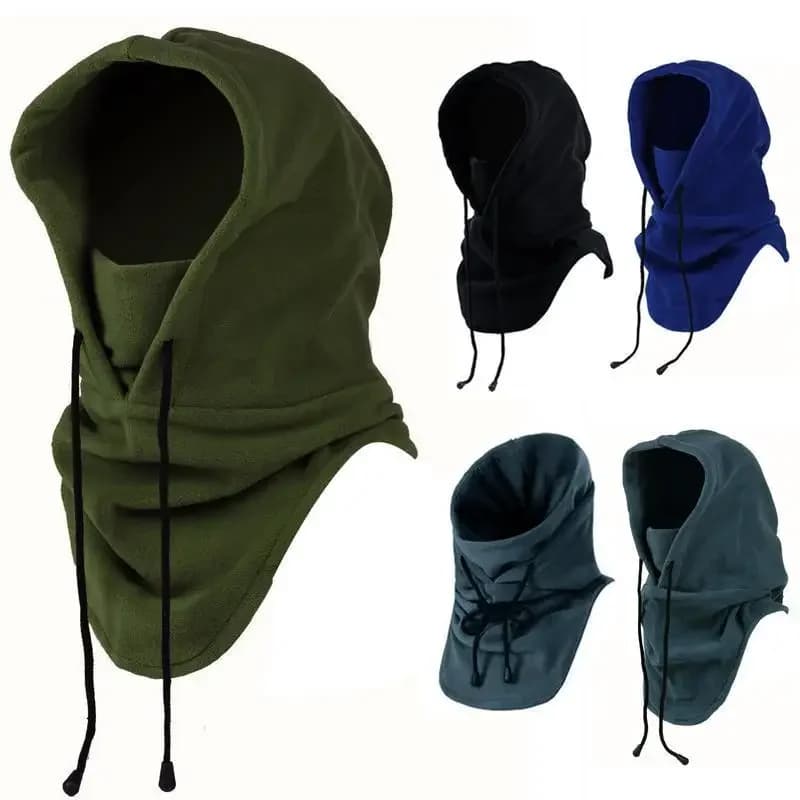 Men Women Plus Size Thicken Warm Cap Winter Hat Face Cover Waterproof Thermal Fleece Hooded Neck Warmer Hiking Scarves Beanies