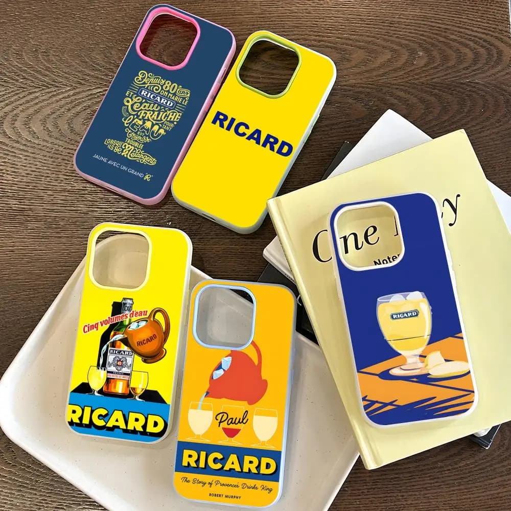 R-Ricard Phone Case For IPhone 17 Air 16 E 15 14 Plus 13 12 11 Pro Max Jelly-like 2 In 1 Protective Case