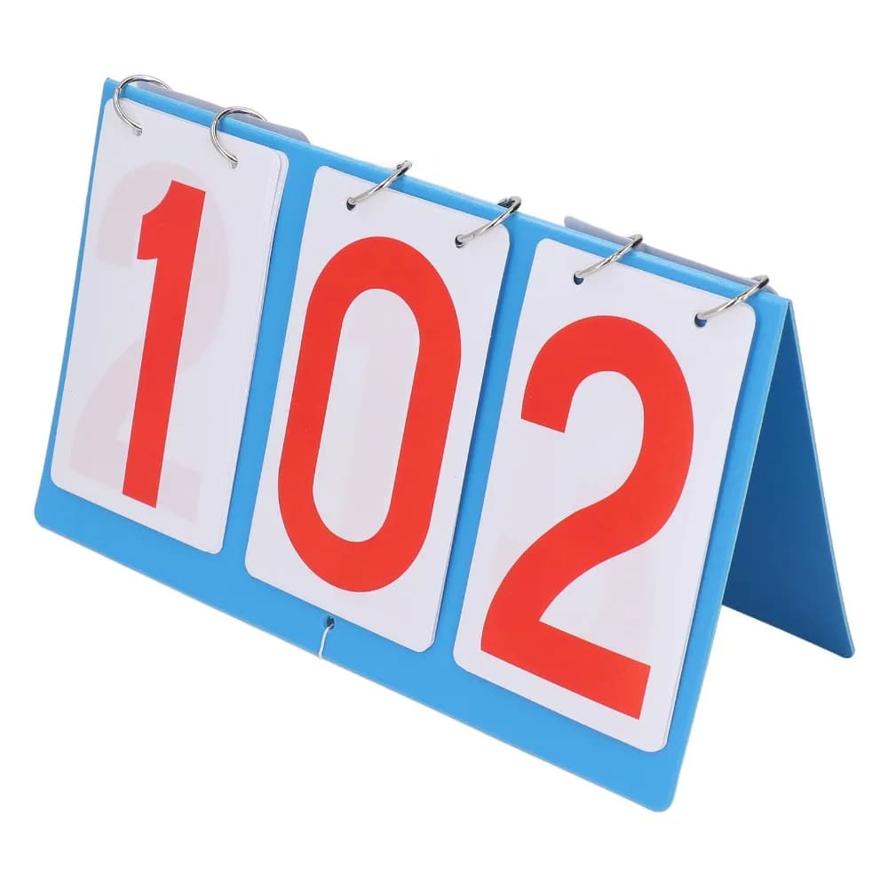Table Markers Waterproof 3 Figures Blue Plastic with Slide Display for Volleyball and Other Games