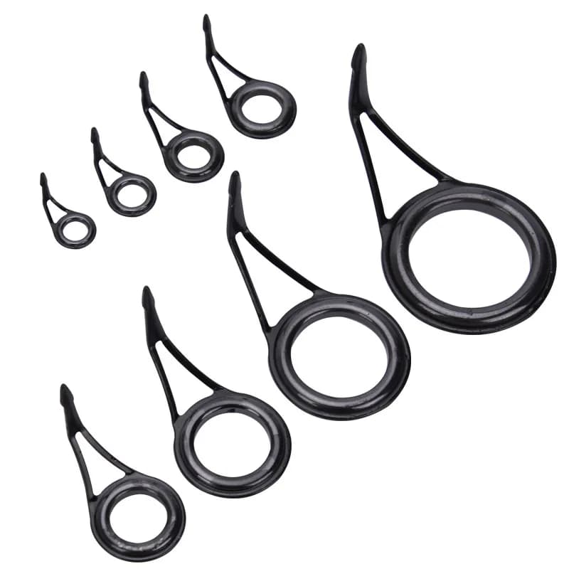 Anello guida per canna da pesca Anelli per linea di occhi leader in ceramica in acciaio inossidabile Accessori per attrezzatura da pesca Lotto 5 pezzi VENDITA