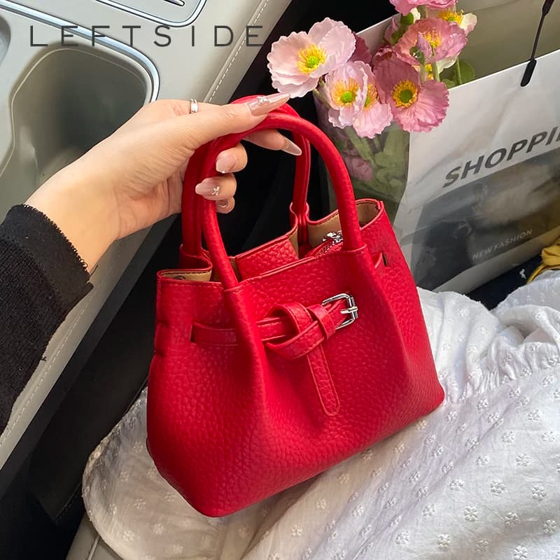 LEFTSIDE Borse a tracolla piccole per donna Borsa a tracolla in pelle PU 2025 Designer di lusso Trendy Nuove borse e borsette con manico corto