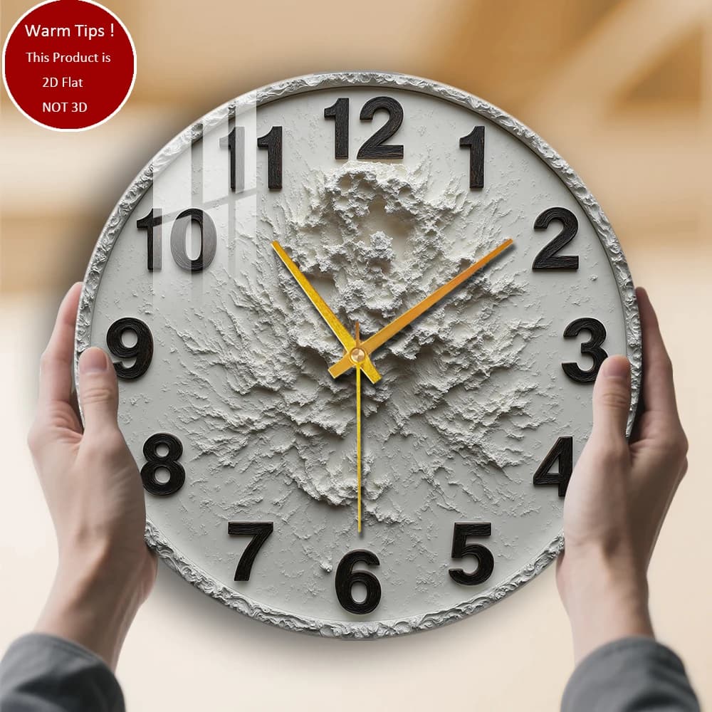 Tempered glass wall clock with aged white dial, suitable for wall decorations or table display anywhere