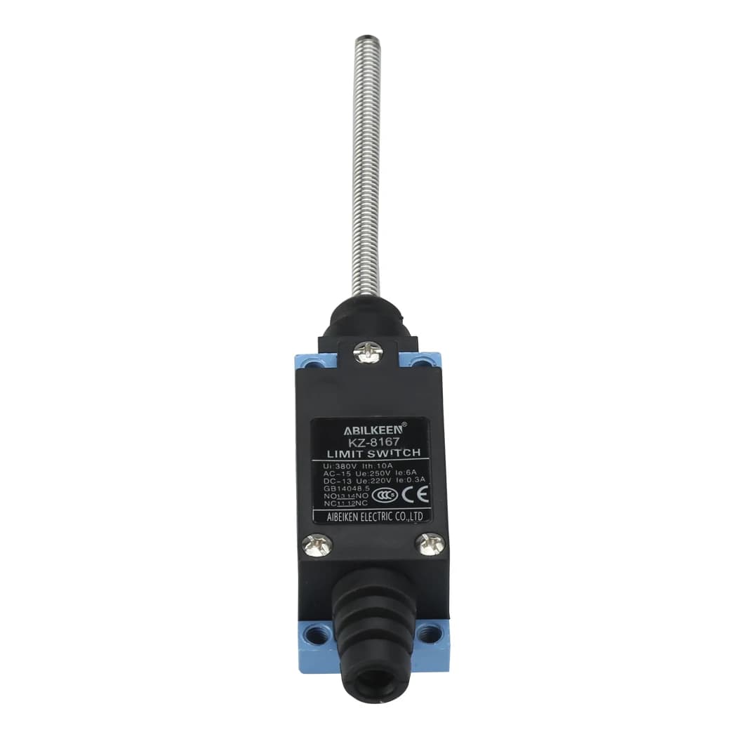 ABILKEEN KZ-8167 Metal Spring Pendulum Rod Type Limit Travel Switch 2NO+2NC Momentary Metal Travel Switch 250VAC 10A For CNC